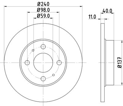 Brake Disc HELLA PAGID 8DD 355 103-151