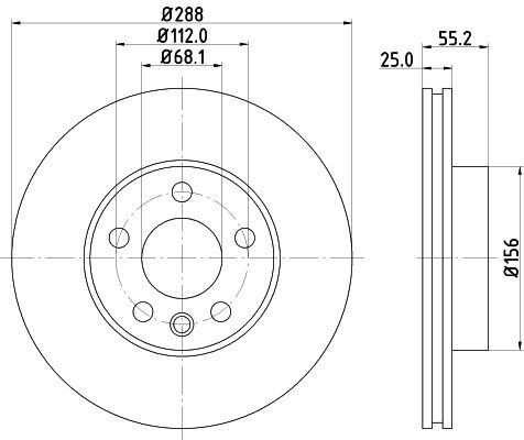 HELLA PAGID 8DD 355 104-481 Brake Disc