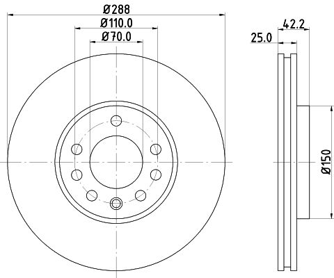 HELLA PAGID 8DD 355 104-681 Brake Disc