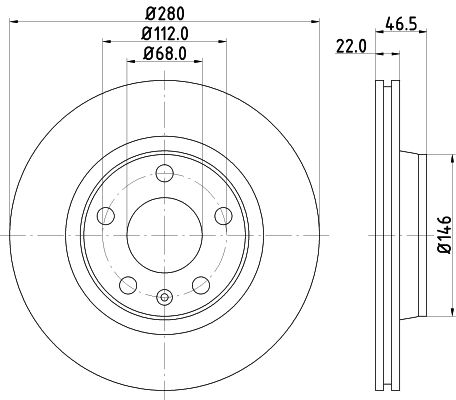 HELLA PAGID 8DD 355 105-531 Brake Disc