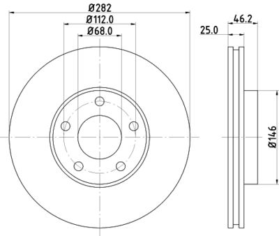 Brake Disc HELLA PAGID 8DD 355 105-551