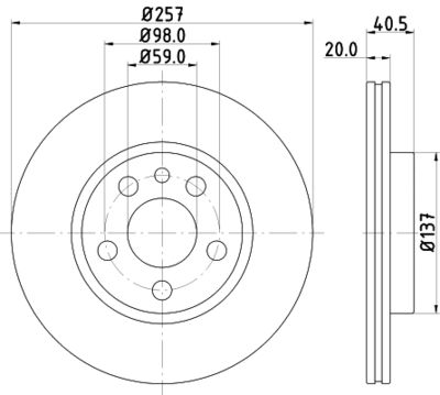 Brake Disc HELLA PAGID 8DD 355 105-621