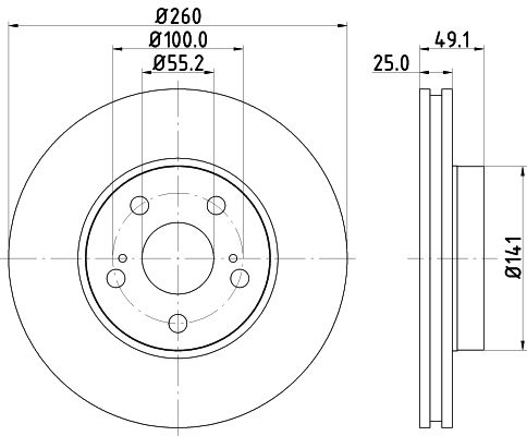 HELLA PAGID 8DD 355 106-511 Brake Disc