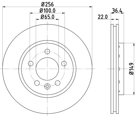 HELLA PAGID 8DD 355 106-751 Brake Disc