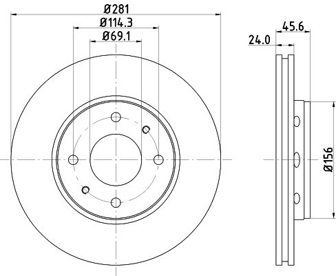 HELLA PAGID 8DD 355 107-031 Brake Disc