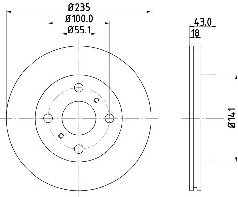 HELLA PAGID 8DD 355 107-281 Brake Disc