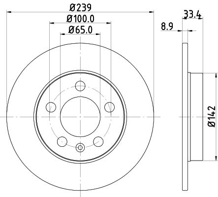 HELLA PAGID 8DD 355 107-461 Brake Disc