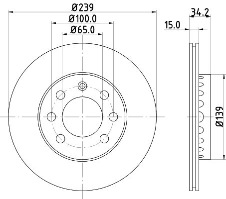 HELLA PAGID 8DD 355 107-581 Brake Disc