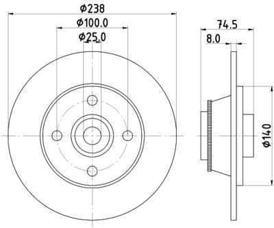 Brake Disc HELLA PAGID 8DD 355 113-441