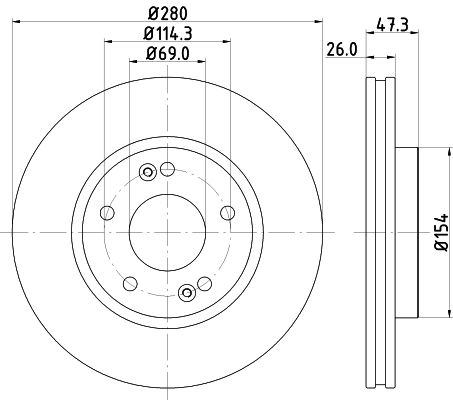 HELLA PAGID 8DD 355 120-141 Brake Disc