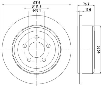 Brake Disc HELLA PAGID 8DD 355 122-221