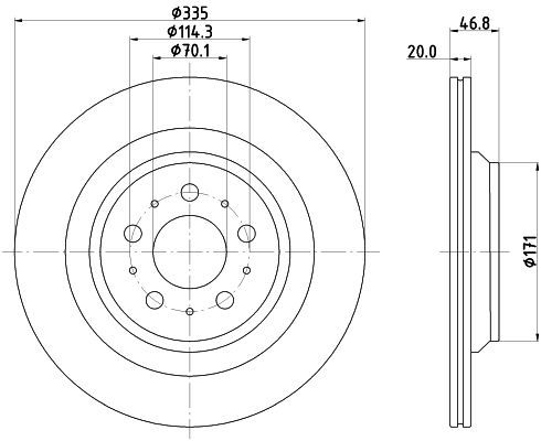 HELLA PAGID 8DD 355 134-951 Brake Disc