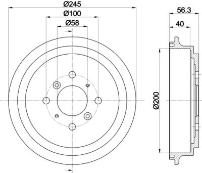 Brake Drum HELLA PAGID 8DT 355 300-571