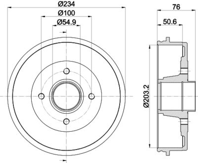 Brake Drum HELLA PAGID 8DT 355 300-641