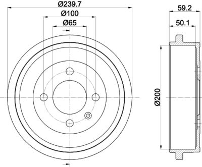 Brake Drum HELLA PAGID 8DT 355 301-571