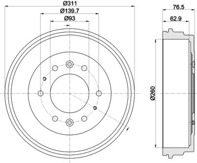 Brake Drum HELLA PAGID 8DT 355 301-841