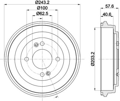 Brake Drum HELLA PAGID 8DT 355 301-881