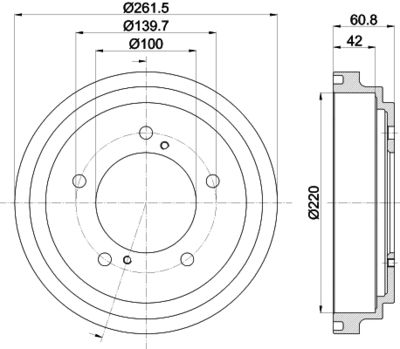 Brake Drum HELLA PAGID 8DT 355 301-951