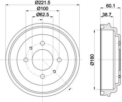 Brake Drum HELLA PAGID 8DT 355 302-451