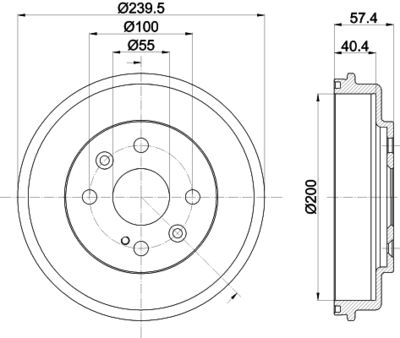 Brake Drum HELLA PAGID 8DT 355 302-491