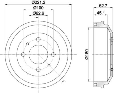 Brake Drum HELLA PAGID 8DT 355 302-681