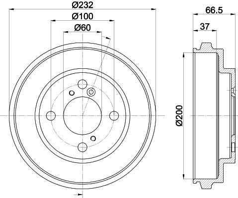 HELLA PAGID 8DT 355 303-051 Brake Drum