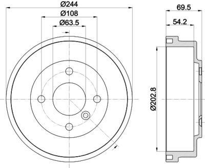 Brake Drum HELLA PAGID 8DT 355 303-421