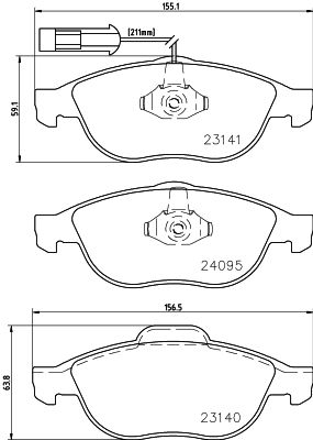 Brake Pad Set, disc brake HELLA 8DB 355 011-651