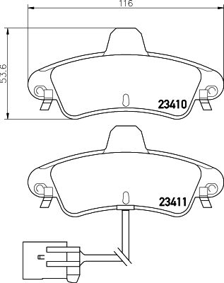 Brake Pad Set, disc brake HELLA 8DB 355 012-201