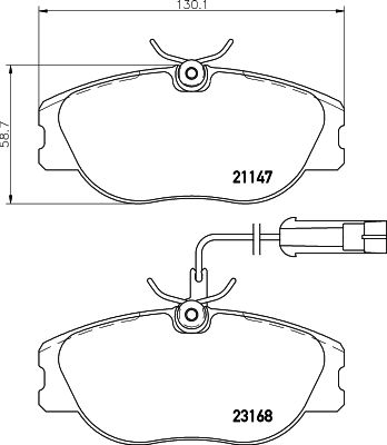 Brake Pad Set, disc brake HELLA 8DB 355 018-181