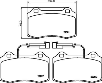 Brake Pad Set, disc brake HELLA 8DB 355 018-421