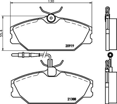 Brake Pad Set, disc brake HELLA 8DB 355 019-181