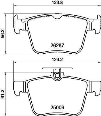 Brake Pad Set, disc brake HELLA 8DB 355 044-951