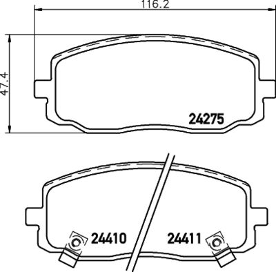 Brake Pad Set, disc brake HELLA 8DB 355 006-571