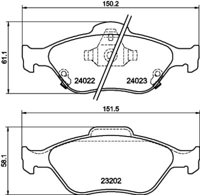 Brake Pad Set, disc brake HELLA 8DB 355 006-721