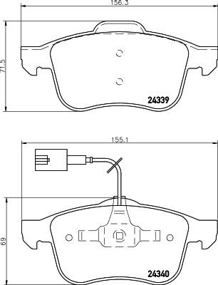 Brake Pad Set, disc brake HELLA 8DB 355 006-901