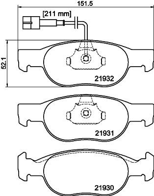 HELLA 8DB 355 007-921 Brake Pad Set, disc brake