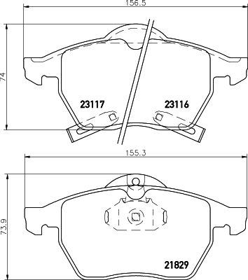 Brake Pad Set, disc brake HELLA 8DB 355 008-041