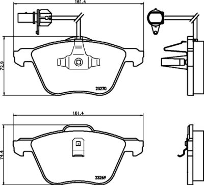 Brake Pad Set, disc brake HELLA 8DB 355 008-921