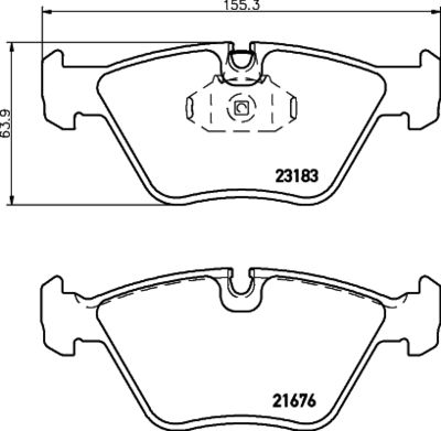 Brake Pad Set, disc brake HELLA 8DB 355 009-001