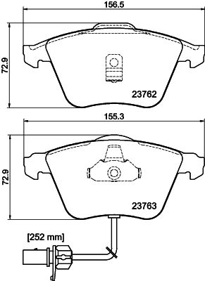 Brake Pad Set, disc brake HELLA 8DB 355 009-141