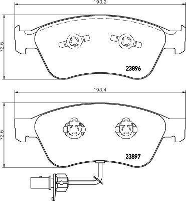 Brake Pad Set, disc brake HELLA 8DB 355 009-211