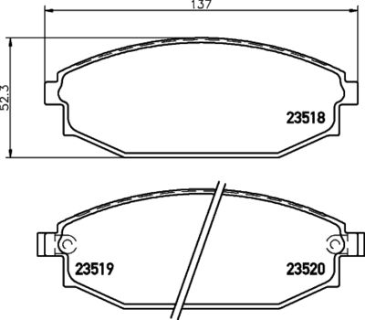 Brake Pad Set, disc brake HELLA 8DB 355 009-961