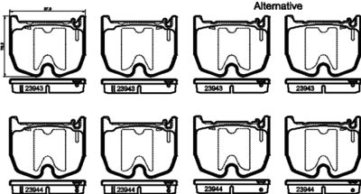 Brake Pad Set, disc brake HELLA 8DB 355 010-381