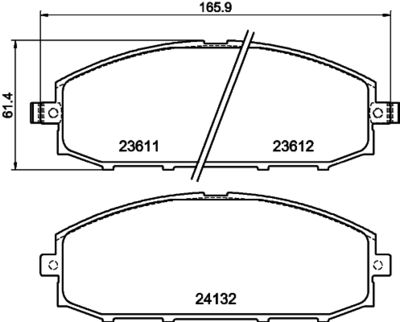 Brake Pad Set, disc brake HELLA 8DB 355 010-511