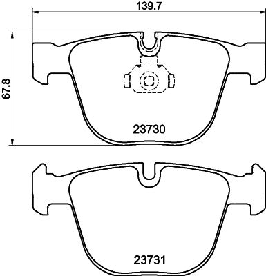 Brake Pad Set, disc brake HELLA 8DB 355 010-751