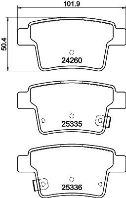 Brake Pad Set, disc brake HELLA 8DB 355 012-171