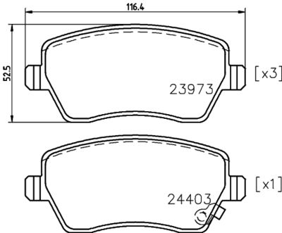 Brake Pad Set, disc brake HELLA 8DB 355 012-301