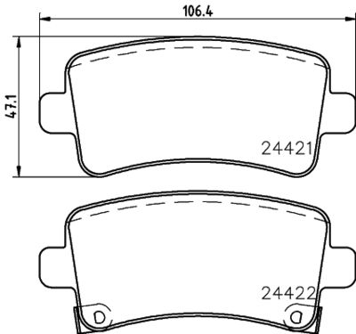 Brake Pad Set, disc brake HELLA 8DB 355 012-991