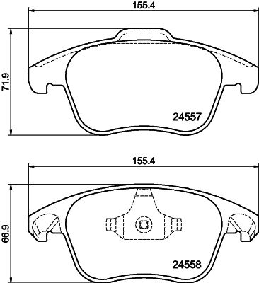 Brake Pad Set, disc brake HELLA 8DB 355 013-351